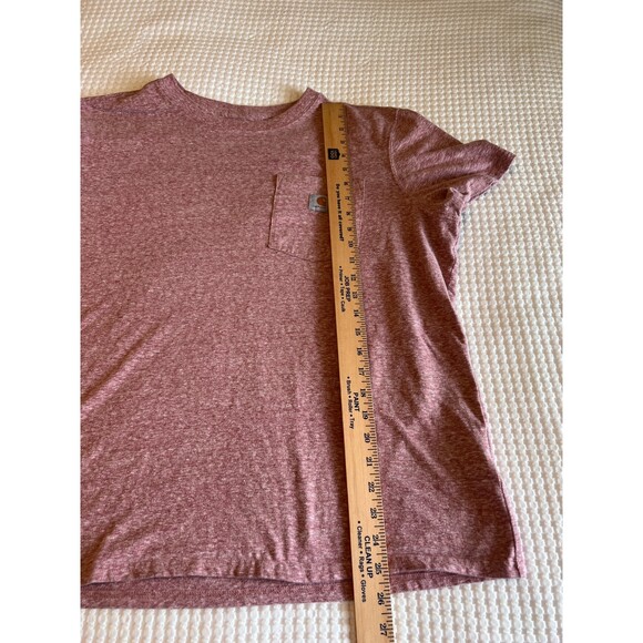 Carhartt Women's Original Fit Pocket Tee Top Short Sleeve Heather Pink Size 1X - Picture 9 of 10